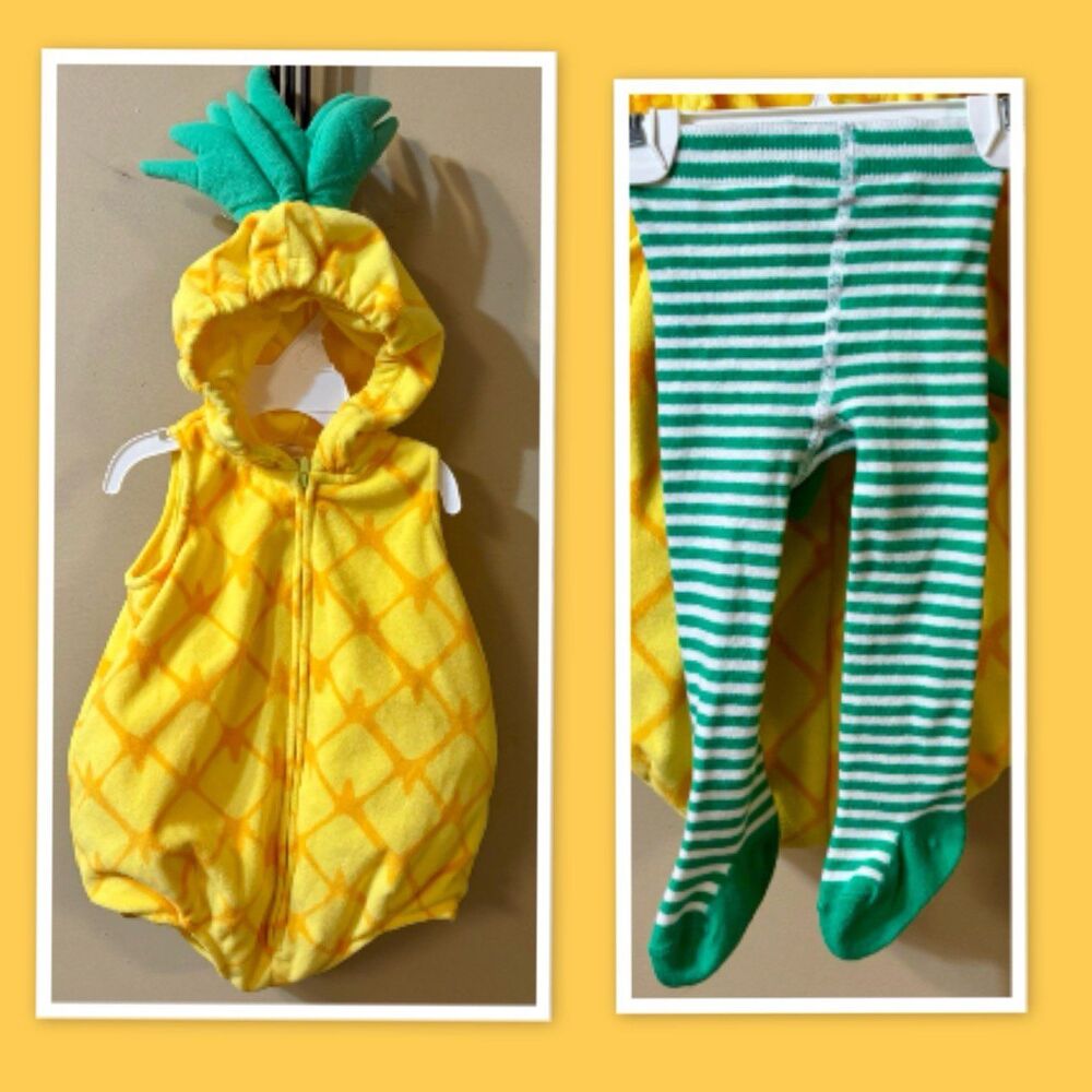 Carter's Yellow Plush Fleece Pineapple Costume ~ Size 6-9 Months - Picture 2 of 3